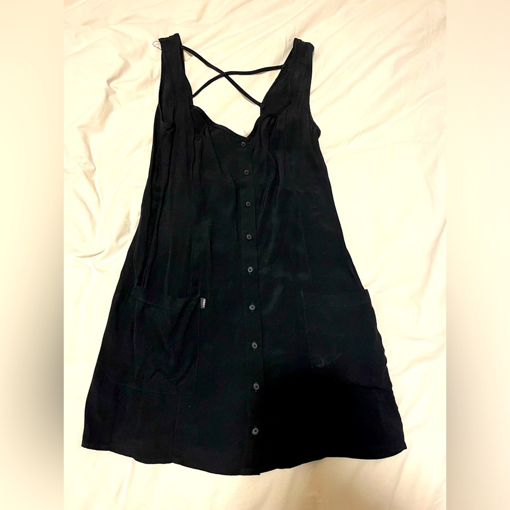 Obey XS button down black dress
